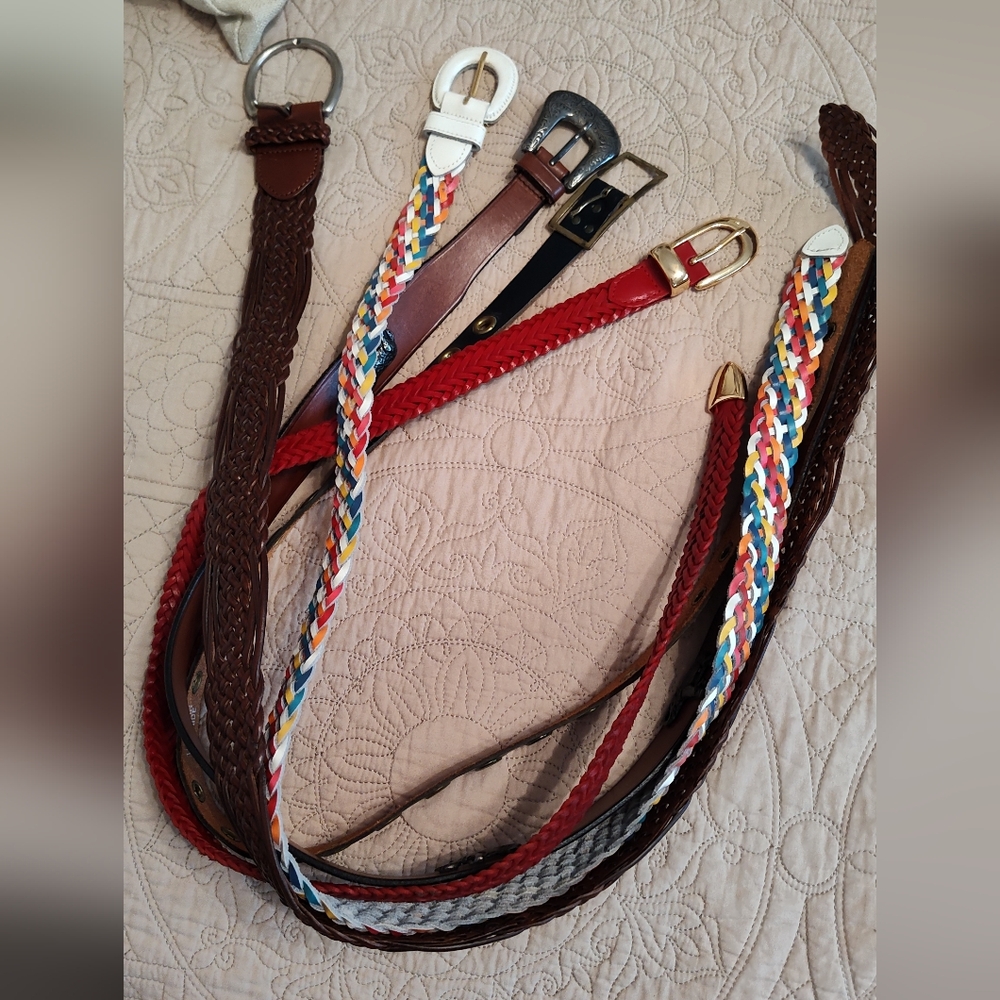 Ladies 5 piece Leather Belt Bundle - Med/Lg